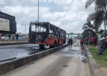 BRT Bus Fire in Lagos: How Passengers Narrowly Escaped a Deadly Blaze