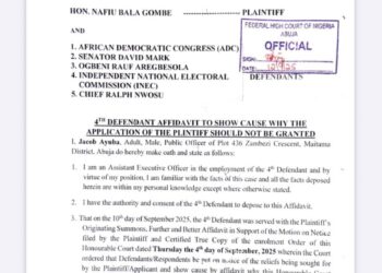 ADC Publishes INEC Affidavit Backing David Mark Leadership, Raises Fresh Concerns Over Electoral Neutrality